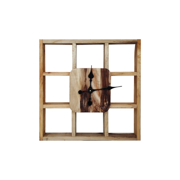 ساعت دیواری چوبی بامس هنر پارسه مدل مربع